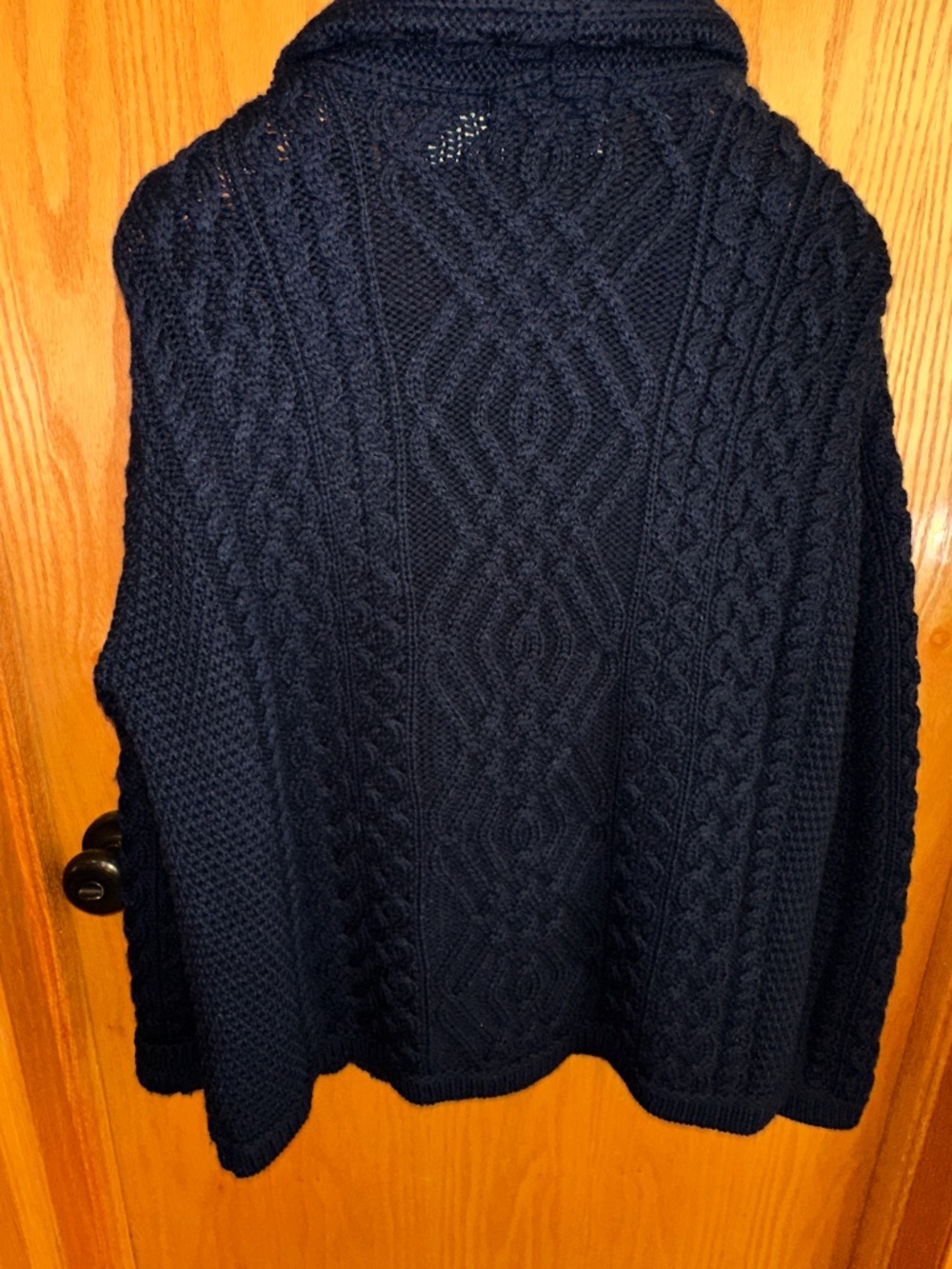 Aran Crafts Ireland Shannon Zip Cardigan XL 100% Merino Wool - Navy - Picture 7 of 9